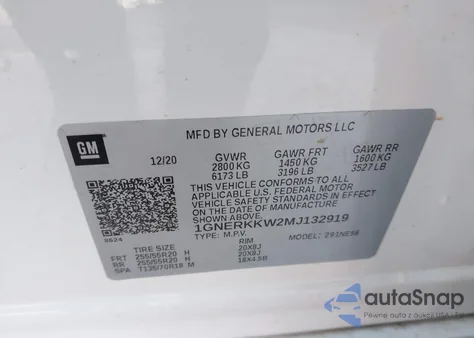 2021 Chevrolet Traverse Fwd Premier from USA, damaged, VIN 1GNERKKW2MJ132919